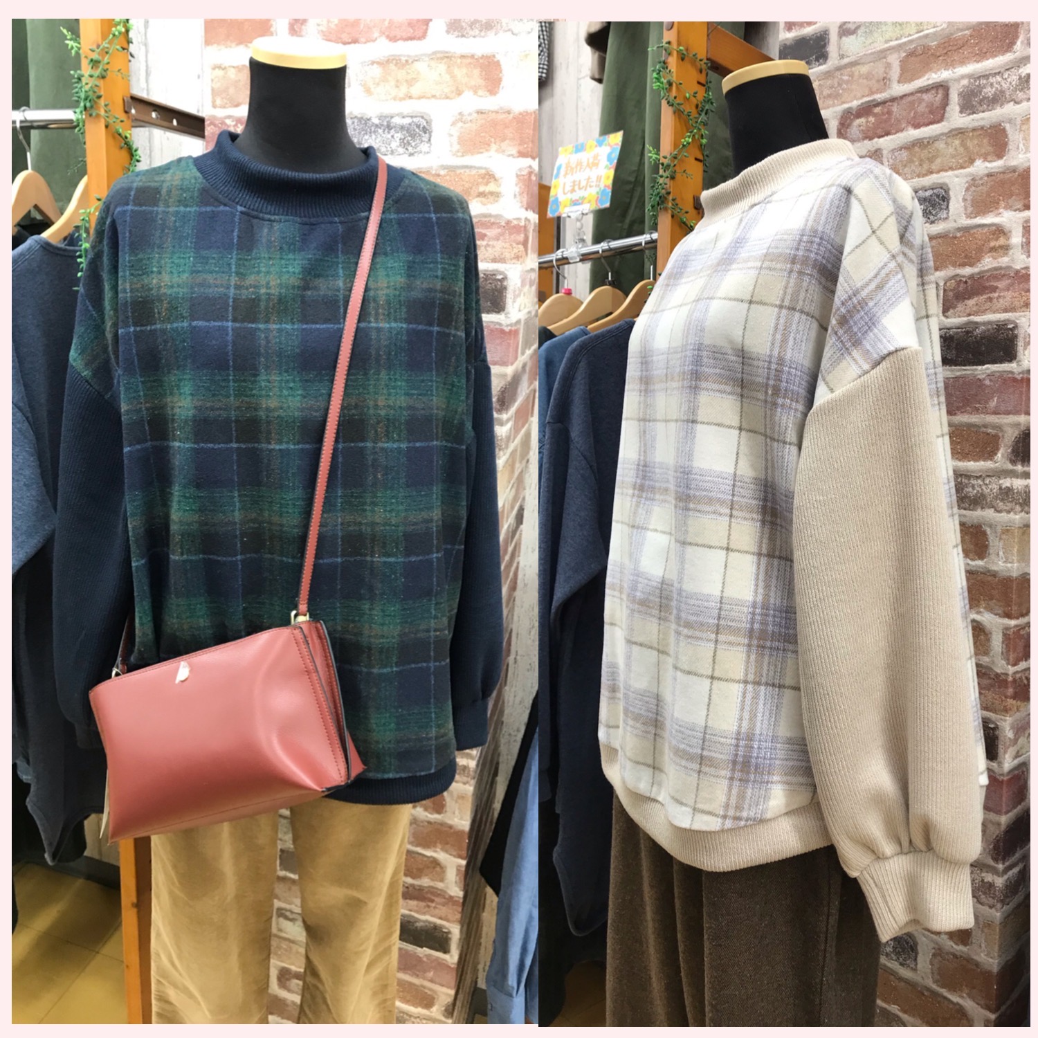 優しい雰囲気チェック柄ニット入荷です!