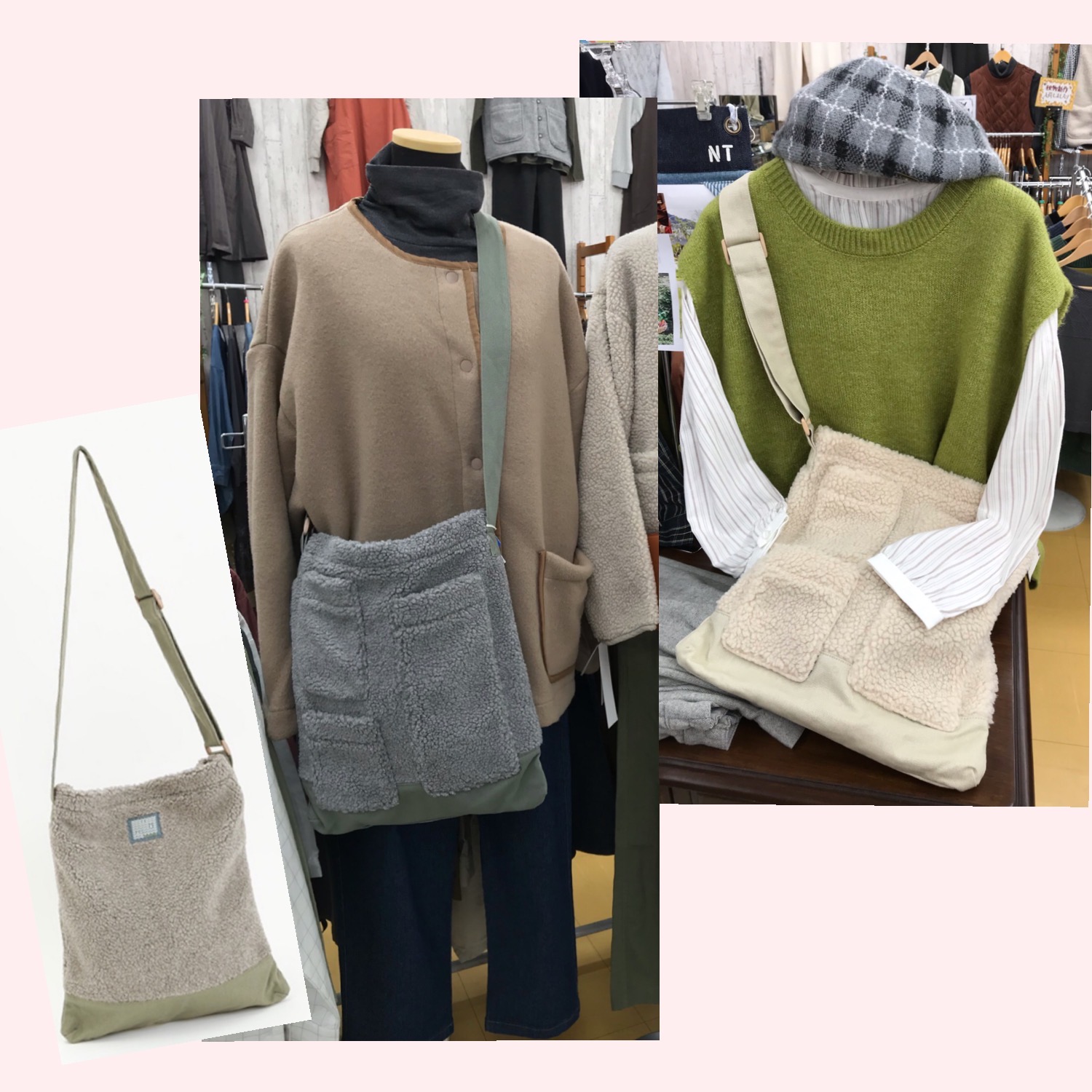 秋冬のお出かけに?ボアショルダーバッグ入荷です?