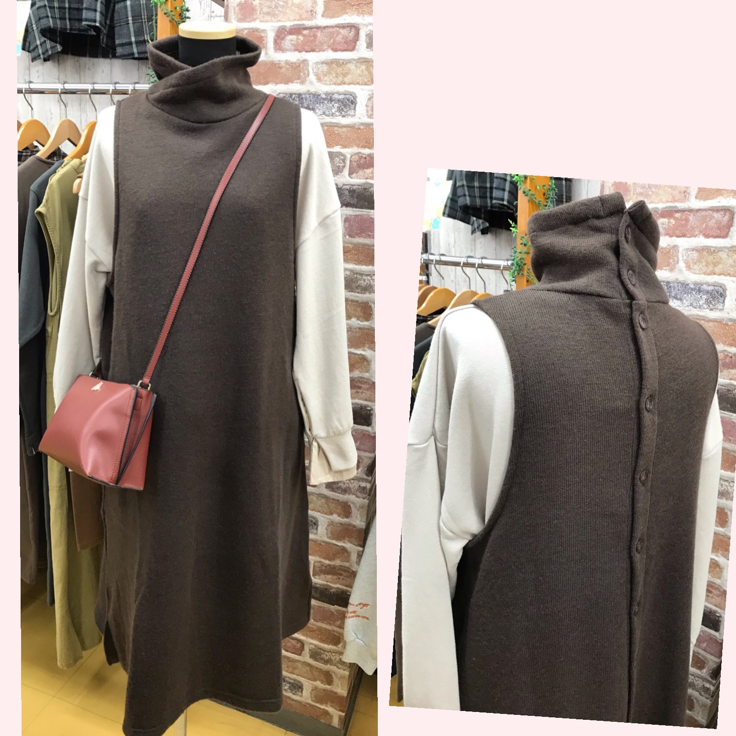 アレンジ自在✨ハイネックニットワンピース入荷です?